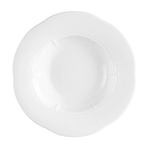 Mikasa Hospitality 001-728242 Versailles White Porcelain 10 oz. Deep Plate - 6 Each