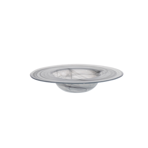 Mikasa Hospitality 1984-7 Ardacam Black & White Glass 25 oz. Plate - 4 Each