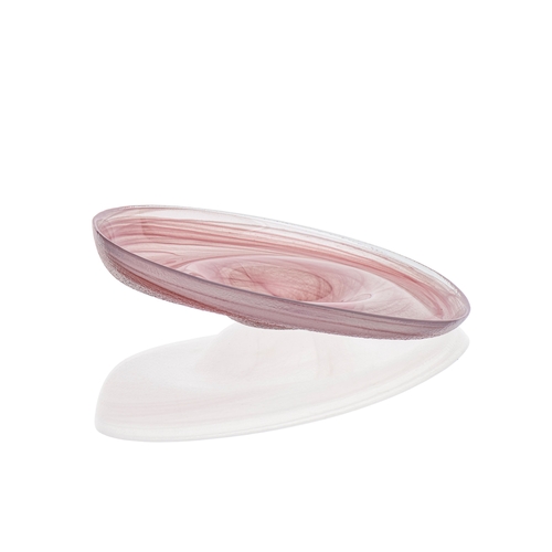 Mikasa Hospitality 2085-3 Ardacam Pink & White Glass 5 oz. Tilt Deep Plate - 8 Each