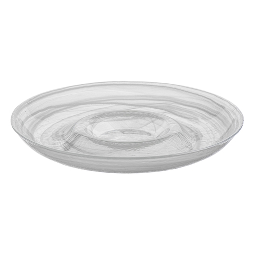 Mikasa Hospitality 2166-2 Ardacam White Glass 10.6" Dia. Chip-N-Dip Plate - 15 Each