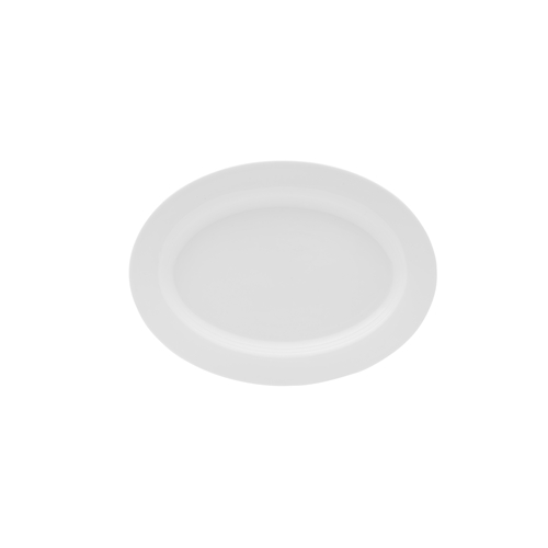 Mikasa Hospitality 5304739 Lola White Bone China 12" x 9" Oval Plate - 1 Doz