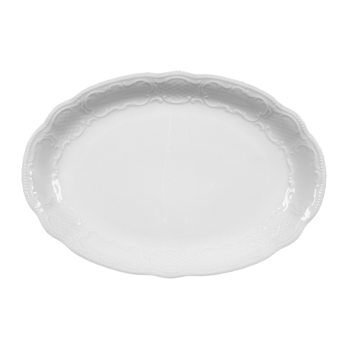 Mikasa Hospitality 001-605970 Seltmann White Porcelain 12.2" x 8.4" Oval Platter - 2 Each