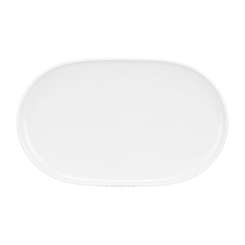 Mikasa Hospitality 001-780138 Sento Wave White Porcelain 13.1"x 8.1" Oval Platter