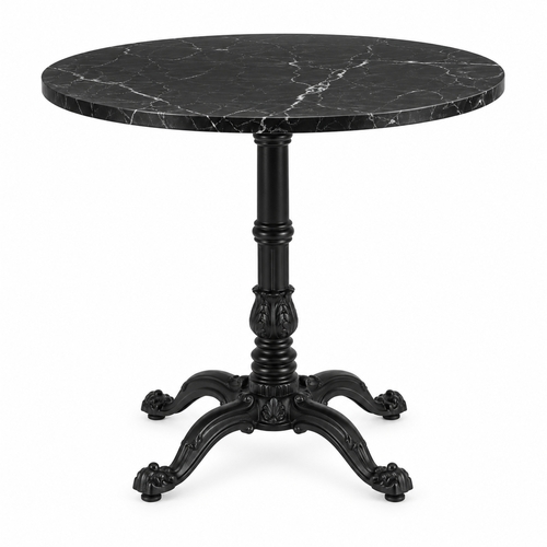 Flash Furniture ST-RD31-BKMAR-SDAT2222-GG TopGuard 31.25" Dia. Black Cast Iron Outdoor Patio Table