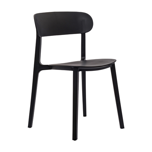 Flash Furniture DHF-340-APP-BLK-GG Black Resin Curved Back Patio Stacking Chair