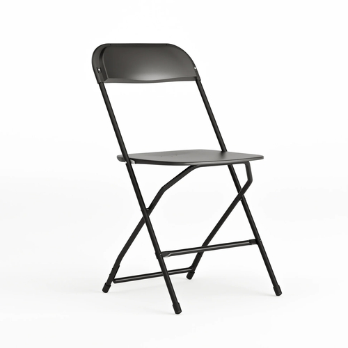 Flash Furniture 4-LE-L-3-W-BK-GG Hercules Black Big and Tall Folding Chair - Set Of 4 Chairs
