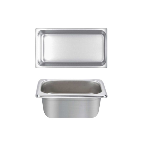 Thunder Group STPA4132 1/3 Size 25 Gauge Stainless Steel Steam Pan - 2.5" Deep