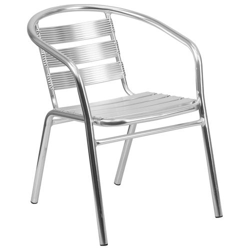 Flash Furniture TLH-1-GG Heavy Duty Curved Ladder Back Aluminum Stacking Armchair