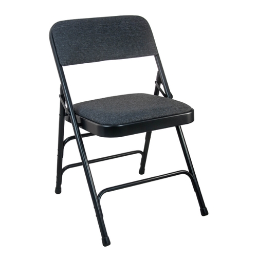 Flash Furniture DPI903F-BLKBLK Advantage Black Fabric Upholstered Seat & Back Folding Chair