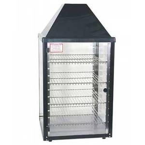 Wisco 690-25 Food Warming Merchandiser 1 Door Black Cabinet 4 Shelves