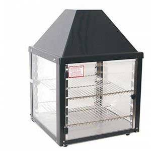 Wisco 690-16 Food Warming Merchandiser Black Cabinet Single Door 2 Shelf
