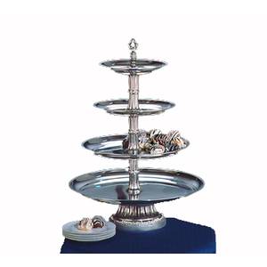 Apex Fountains CLA20-161210-S Classic 4 Tier Appetizer Dessert Tray Stainless Stand