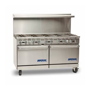 Imperial IR-10 60" Gas 10 Burner Range With Two Standard Ovens
