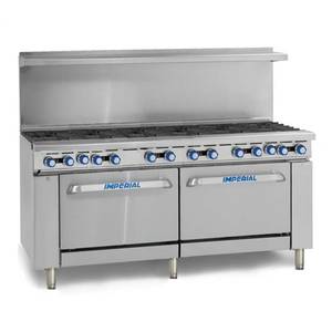 Imperial IR-12 72" Restaurant Range 12 Gas Burner & Two Chef Depth Ovens