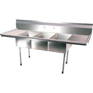 Blue Air BS2-18-2D Two Compartment Sink w 2 Drainboards Blue Air 18 x 18 NSF