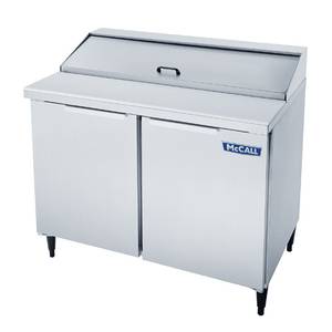 McCall P-15-16 Stainless 2 Door 59" Sandwich Prep Cooler Holds 16 Sixth Pan