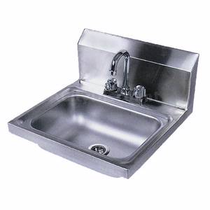 BK Resources BKHS-D-1410-P Wall Mount Hand Sink 14x10x5 w/ 4" Deck Mount Faucet