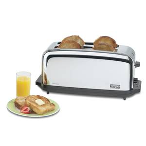 Waring WCT704 Toaster Chrome Commercial 4 Slice w/ Two 1-3/8in Slots