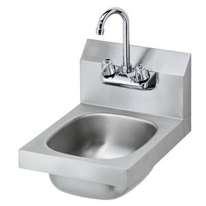 Krowne Metal HS-9L 12" Wide Hand Sink w/ 3.5" Gooseneck Spout Faucet Wall Mount