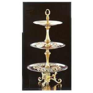 Apex Fountains ATL14-1210-G Atlantis 3 Tier Tray Food Dessert Stand Stainless & Gold