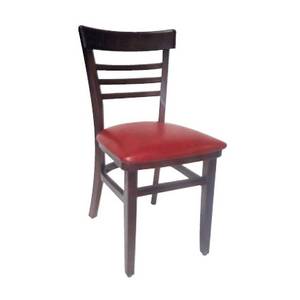 AAA Furniture 412 Cabaret Side Restaurant Wood Chair w/ Black Vinyl Seat