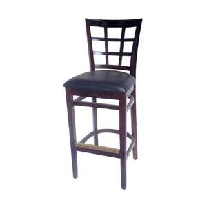 AAA Furniture 527BS Large Black Vinyl Saddle Seat Restaurant Wood Bar Stool