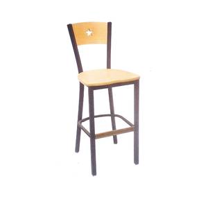 AAA Furniture 315BS Restaurant Star Back Metal Bar Stool w/ Black Vinyl Seat