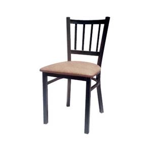 AAA Furniture 309 Restaurant Wrinkle Back Metal Chair w/ Black Vinyl Seat