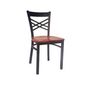 AAA Furniture 310 Restaurant Wrinkle Back Metal Chair w/ Black Vinyl Seat