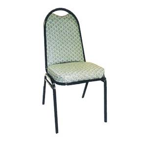 AAA Furniture ABC-22 Restaurant Wide Black Vinyl Seat Stack Chair w/ Metal Frame
