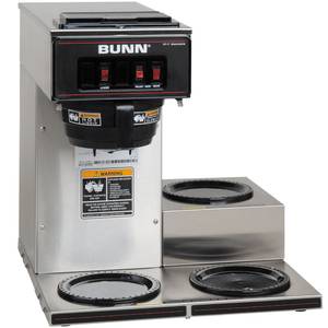 Bunn 13300.0003 Coffee Maker Low Profile Pourover w/ 3 Warmers Stainless NSF
