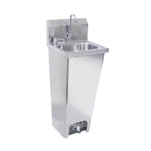 Krowne Metal HS-14 16" Wide Pedestal Hand Sink w/ Foot Pedal Faucet Wall Mount
