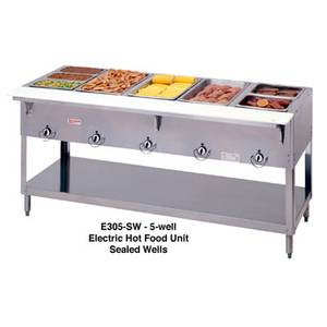 Duke Manufacturing E305SW Electric Aerohot 5 Compartment Hot Food Table Sealed Wells