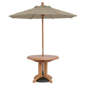 Grosfillex 7ft Push Up Patio Wooden Market Umbrella 1.5" Pole