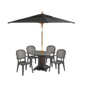 Grosfillex Grosfillex 9ft Patio Wooden Market Umbrella 1.5" Pole