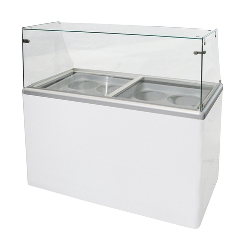 Excellence Commercial Products EDC-8HC Ice Cream 8 Flavor Curved Guard Dipping Freezer Cabinet