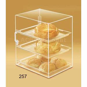 Cal-Mil 257 Acrylic Pastry Display Case Straight Front One Door 3 Shelf
