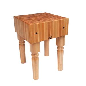 John Boos AB06 30" x 24" Solid Maple Butcher Block Table w/ "AB" Legs