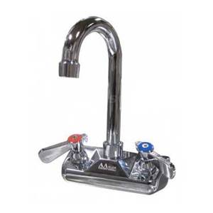 GSW USA AA-410 3.5in Goose Neck Spout 4in Backsplash Wall Mount Faucet 