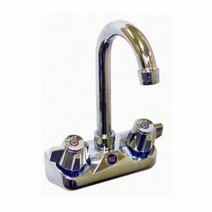 GSW USA AA-412 5in Goose Neck Spout 4in Backsplash Wall Mount Faucet 