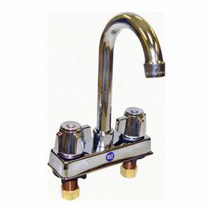GSW USA AA-422 5in Goose Neck Spout 4in Commercial Deck Mount Faucet 
