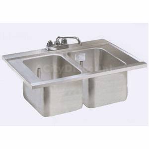 Supreme Metal DBS-3 3 Compartment Drop In Bar Sink w/ 14" L x 10" W x 10" D Bowl