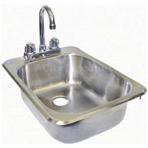 GSW USA HS-1317IH Drop In Hand Sink 1 Compartment S/s W/ Deck Mount Faucet NSF