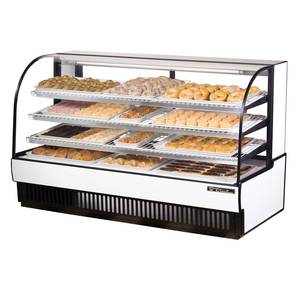 True TCGD-77 77" Curved Glass Non Refrigerated Dry Bakery Display Case
