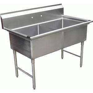 GSW USA SH24242N Two Compartment Sink Commercial 24 x 24 x 14 NSF
