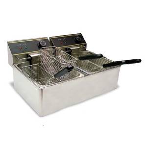 Electric Deep Fryer Counter Top 1.5 Gallon Two Bay 110 Volts