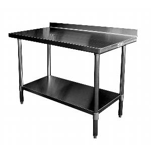 GSW USA WT-EB2424 24 x 24 Work Prep Table Stainless Top w/ 1.5in Backsplash