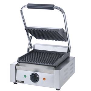 Adcraft SG-811 Single 8" x 8" Electric Ribbed Sandwich / Panini Grill