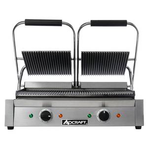 Adcraft SG-813 Double 8" x 8" Electric Sandwich Panini Grill Ribbed Surface