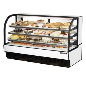 True TCGR-77 77" Curved Glass Refrigerated Display Bakery Case